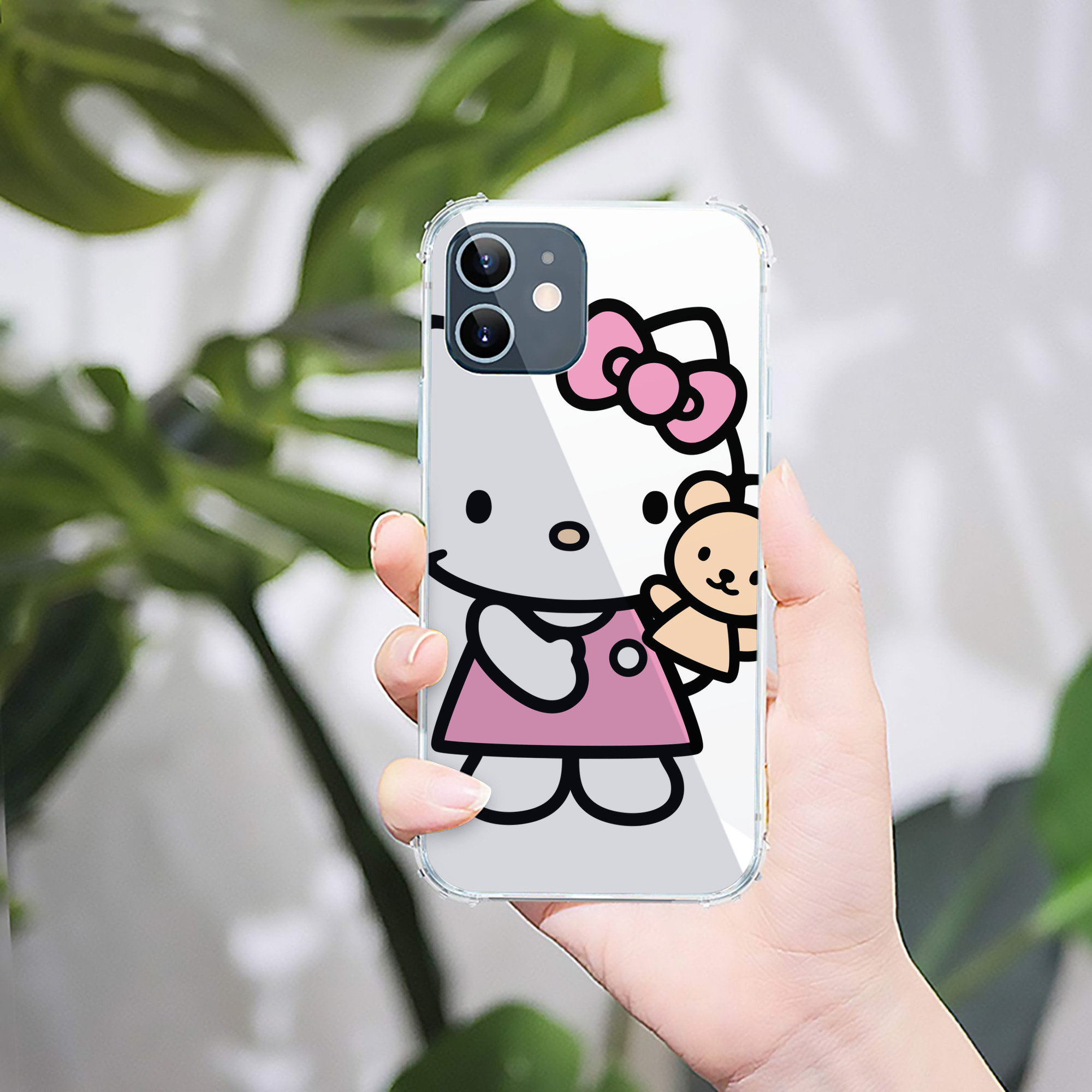（画像用） Hello Kitty ハローキティ 【iPhone 12シリーズ対応】透明スマホケース（クリアソフトケース）